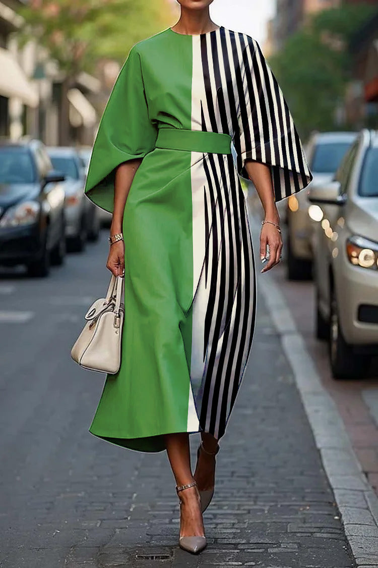 Elegant Round Neck Women Dress