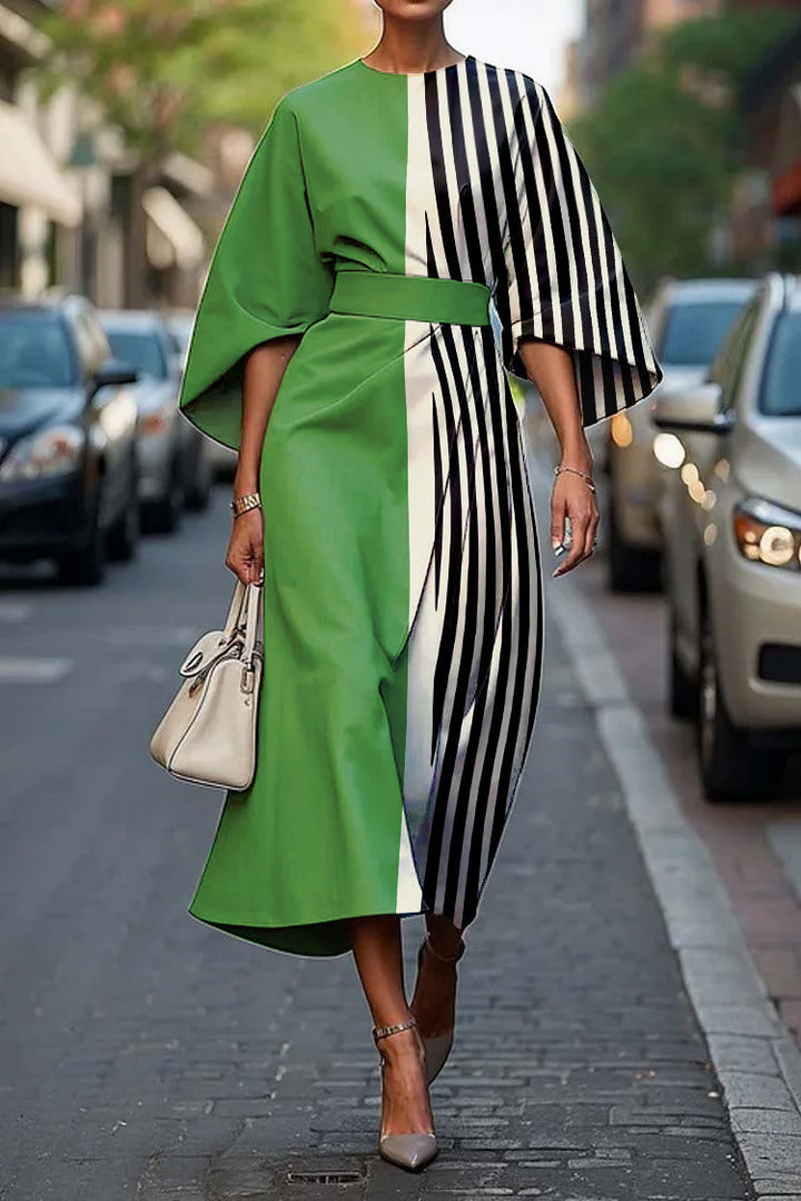 Elegant Round Neck Women Dress