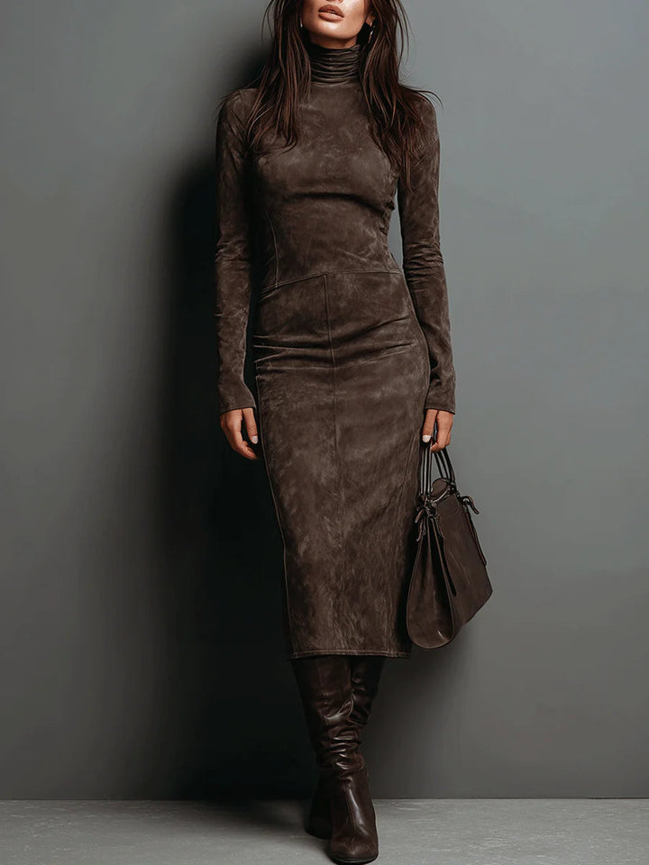 Elegant Soft Women's Suede Maxi Dress