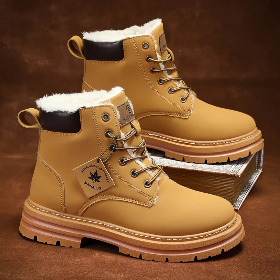 Warm Fur-Lined Men's Insulated Snow Boots