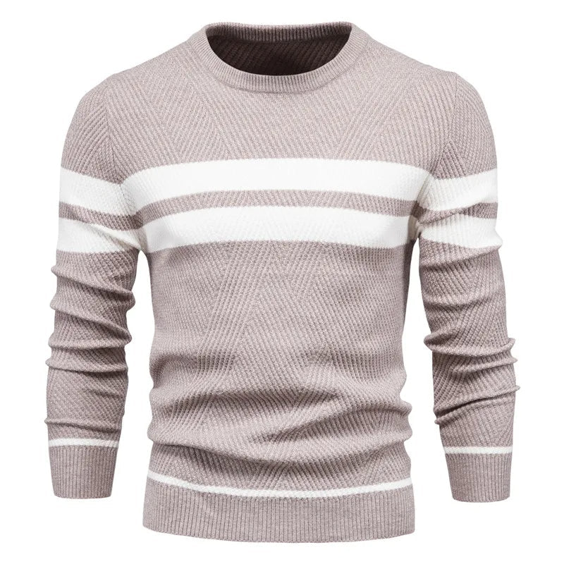 Patchwork Men's Knit Sweater Long Sleeve