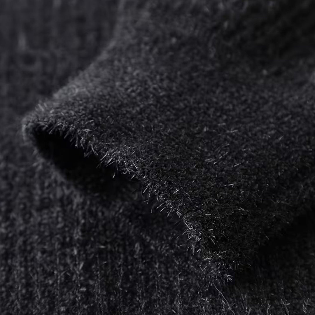 Men's Thick Striped Half-Zip Knit Sweater