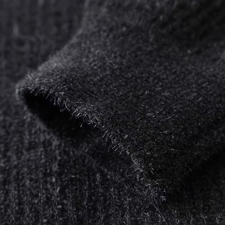 Men's Thick Striped Half-Zip Knit Sweater