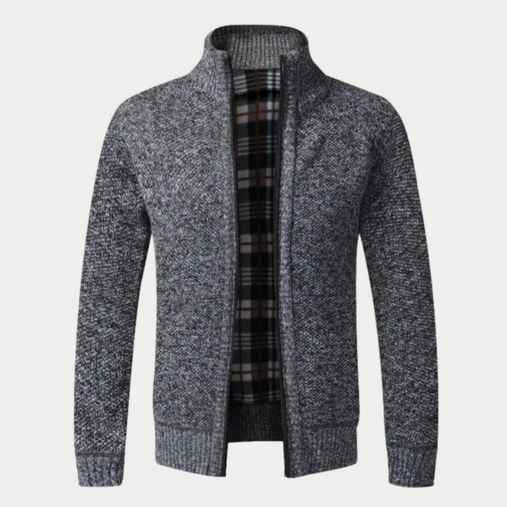 Classic Zip-Up Cardigan for Men