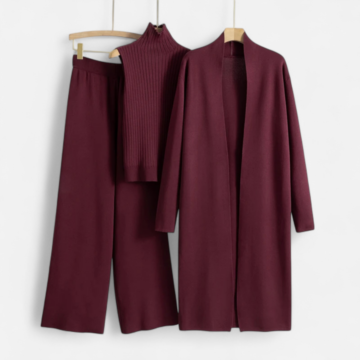 Elegant 3-Piece Knit Cardigan Set for Women