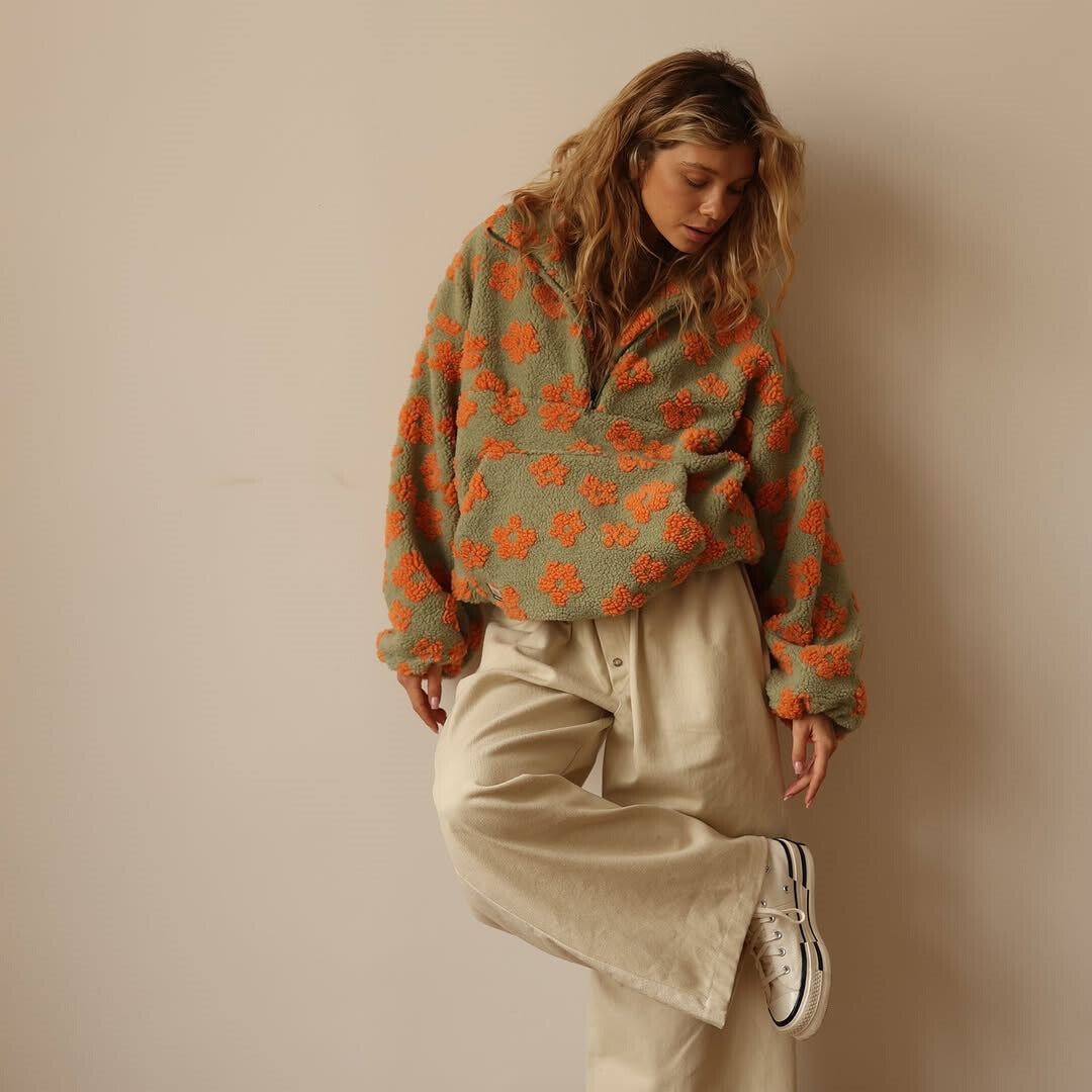 Women's Floral Fleece Pullover