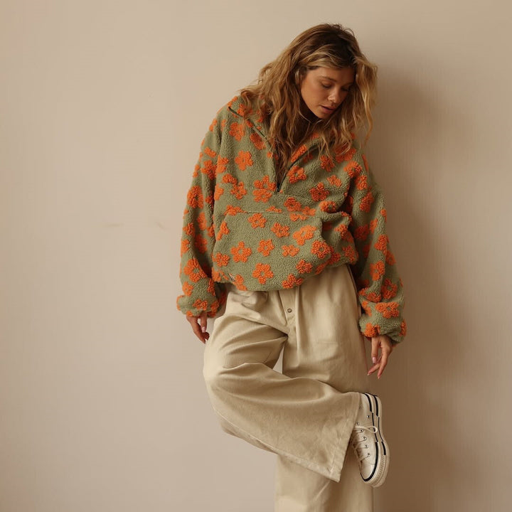 Women's Floral Fleece Pullover