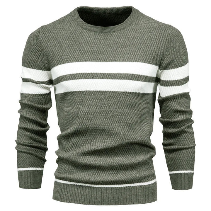 Patchwork Men's Knit Sweater Long Sleeve