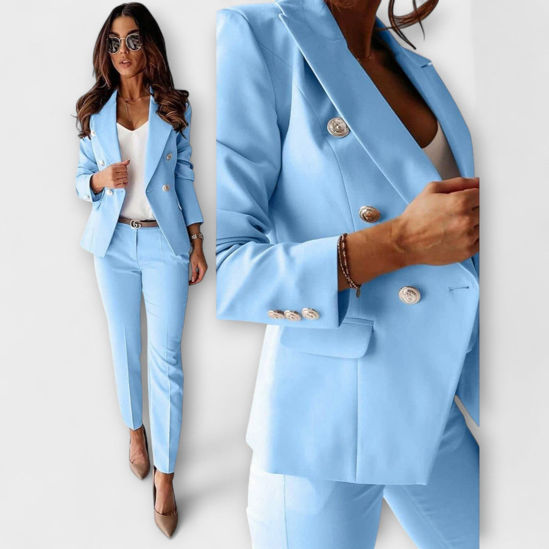 Elegant Women's Two-Piece Suit with Jacket and Pants