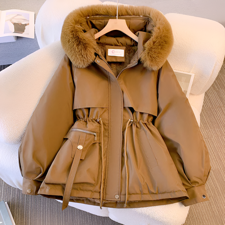 Luxurious Women's Winter Jacket with Faux Fur Trim