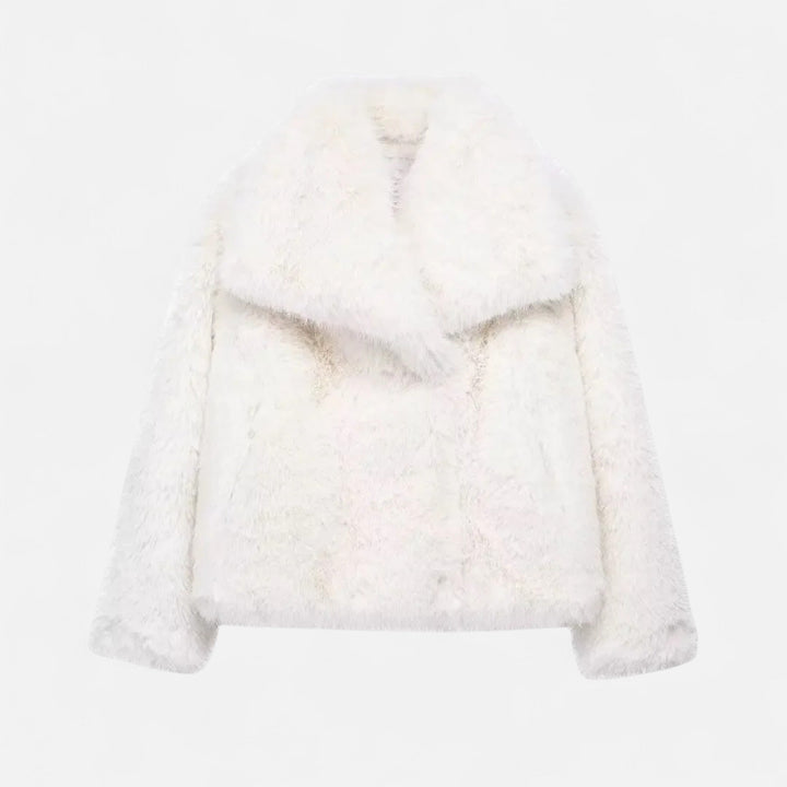 Elegant Faux Fur Plush Winter Coat for Women