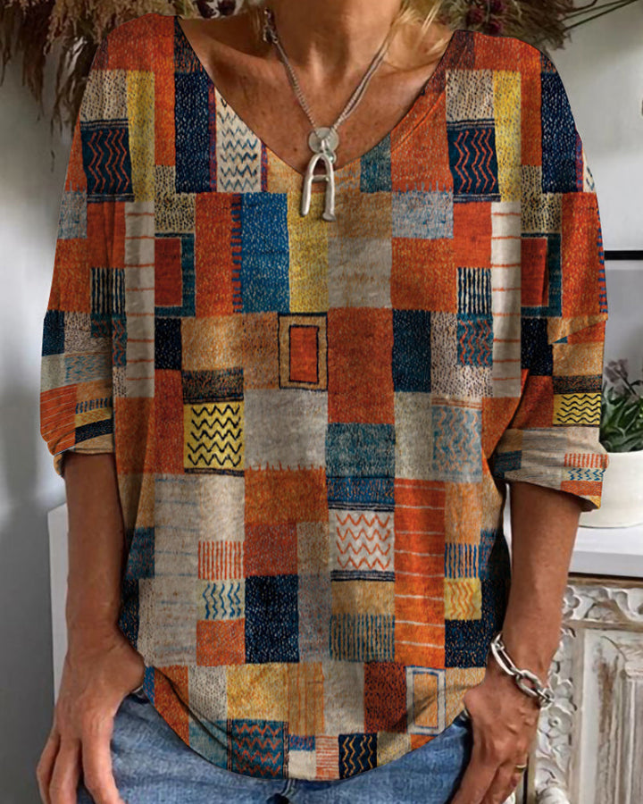 Women's Plaid Top with Loose Fit - Breathable and Versatile