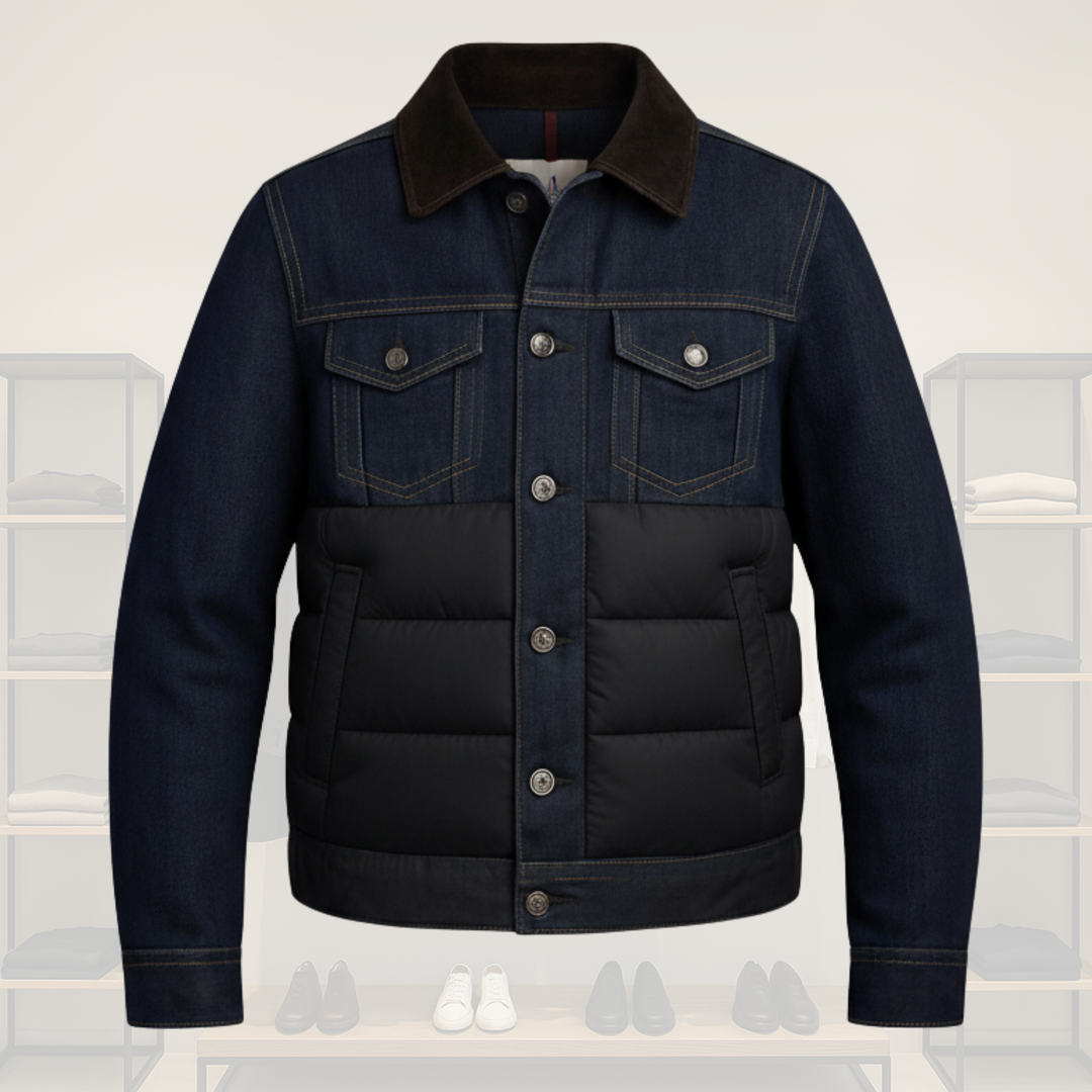 Men's Insulated Denim Winter Jacket