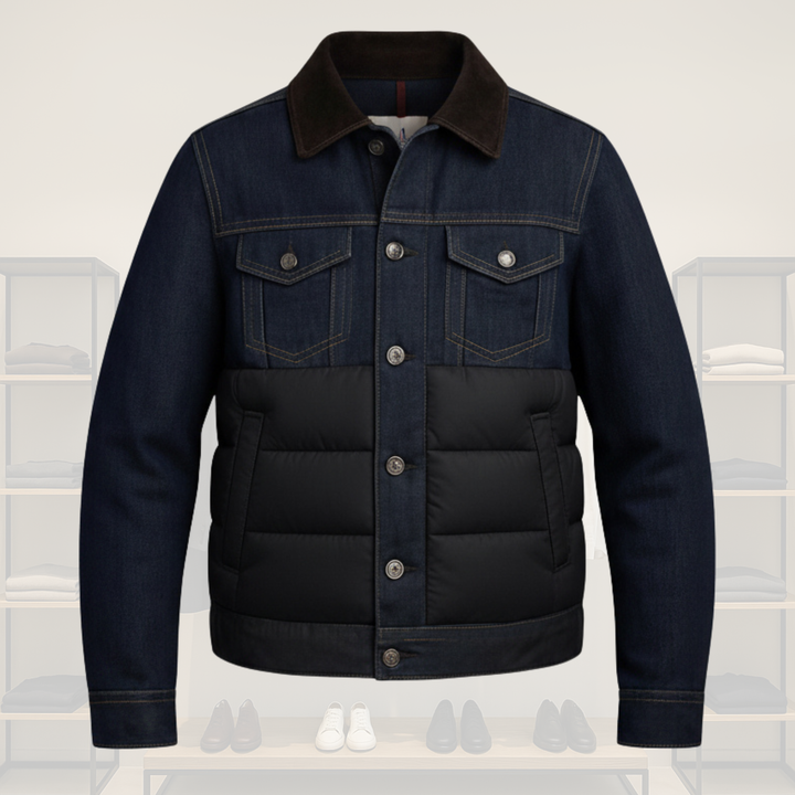 Men's Insulated Denim Winter Jacket