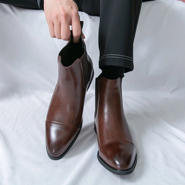 Elegant Classic Men's Faux Leather Chelsea Boots