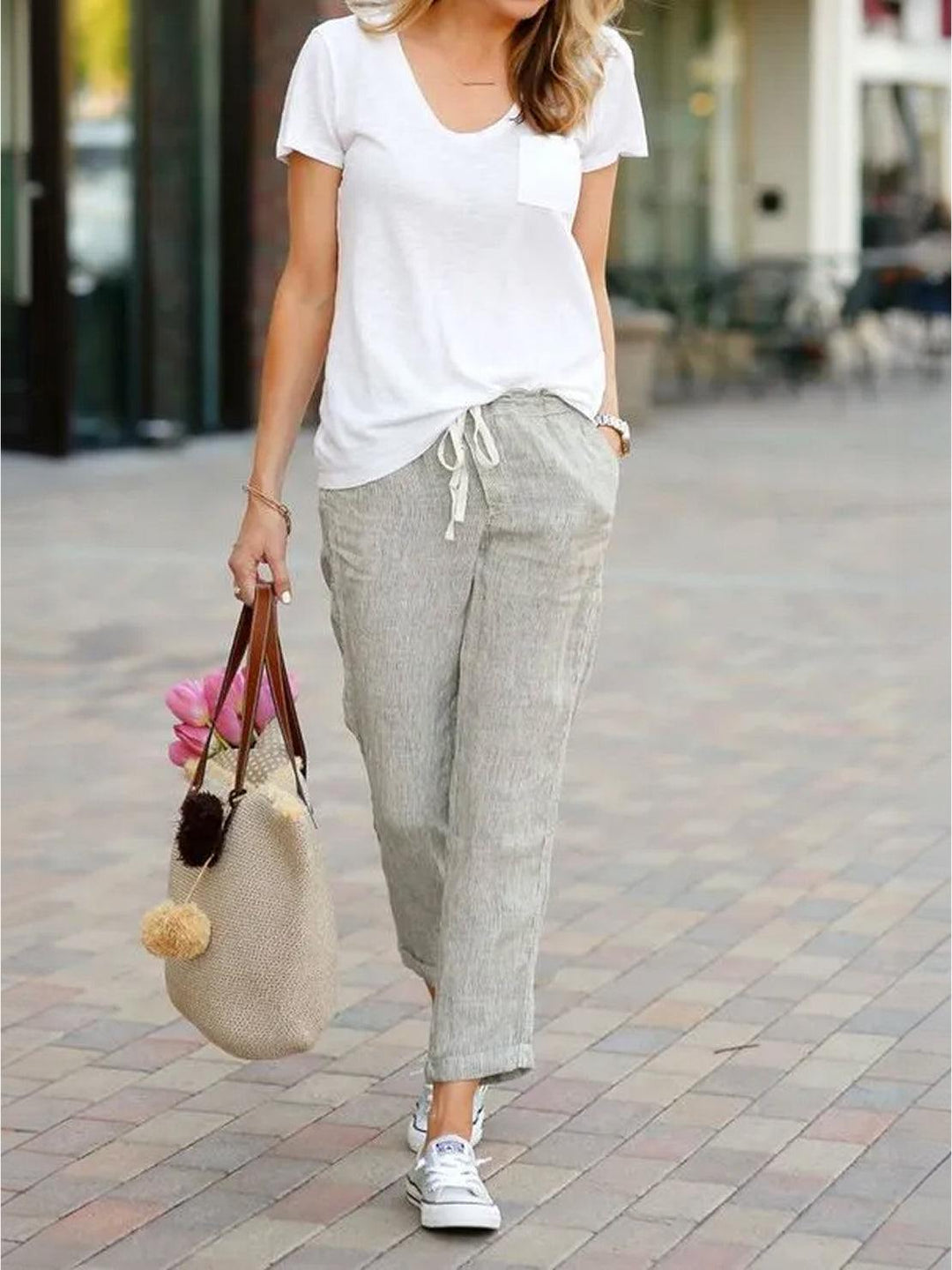 Comfortable Women Drawstring Waist Pants