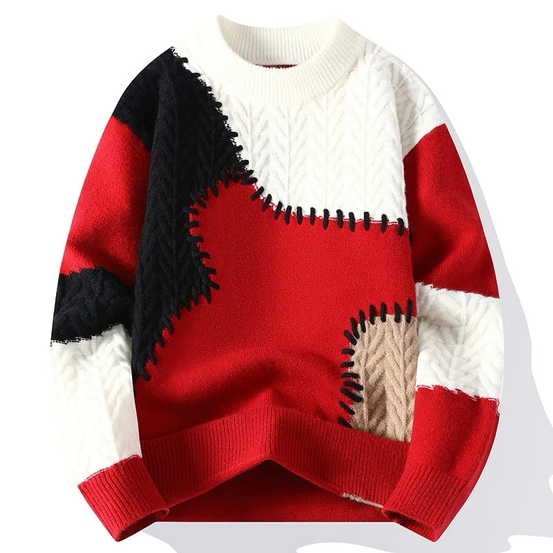 Men's Textured Pullover with Modern Design - Versatile and Comfortable