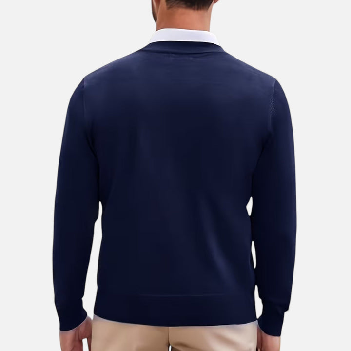 Elegant Men's V-Neck Knit Sweater