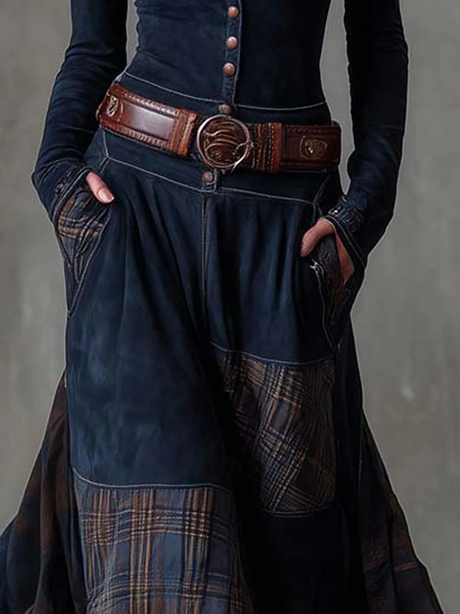 Elegant Buttoned Suede Women's Dress