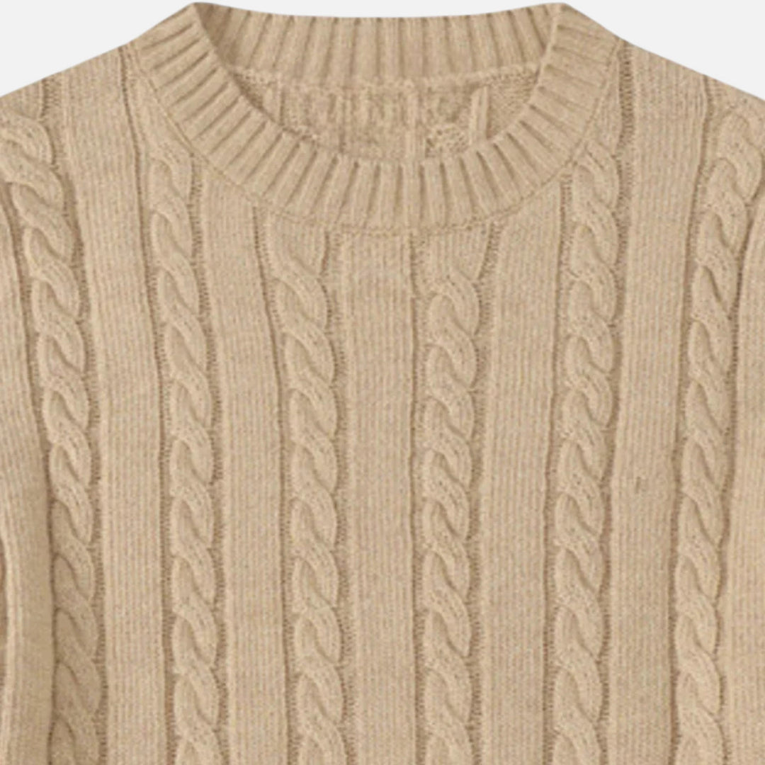 Classic Crew Neck Cotton-Blend Men's Sweater