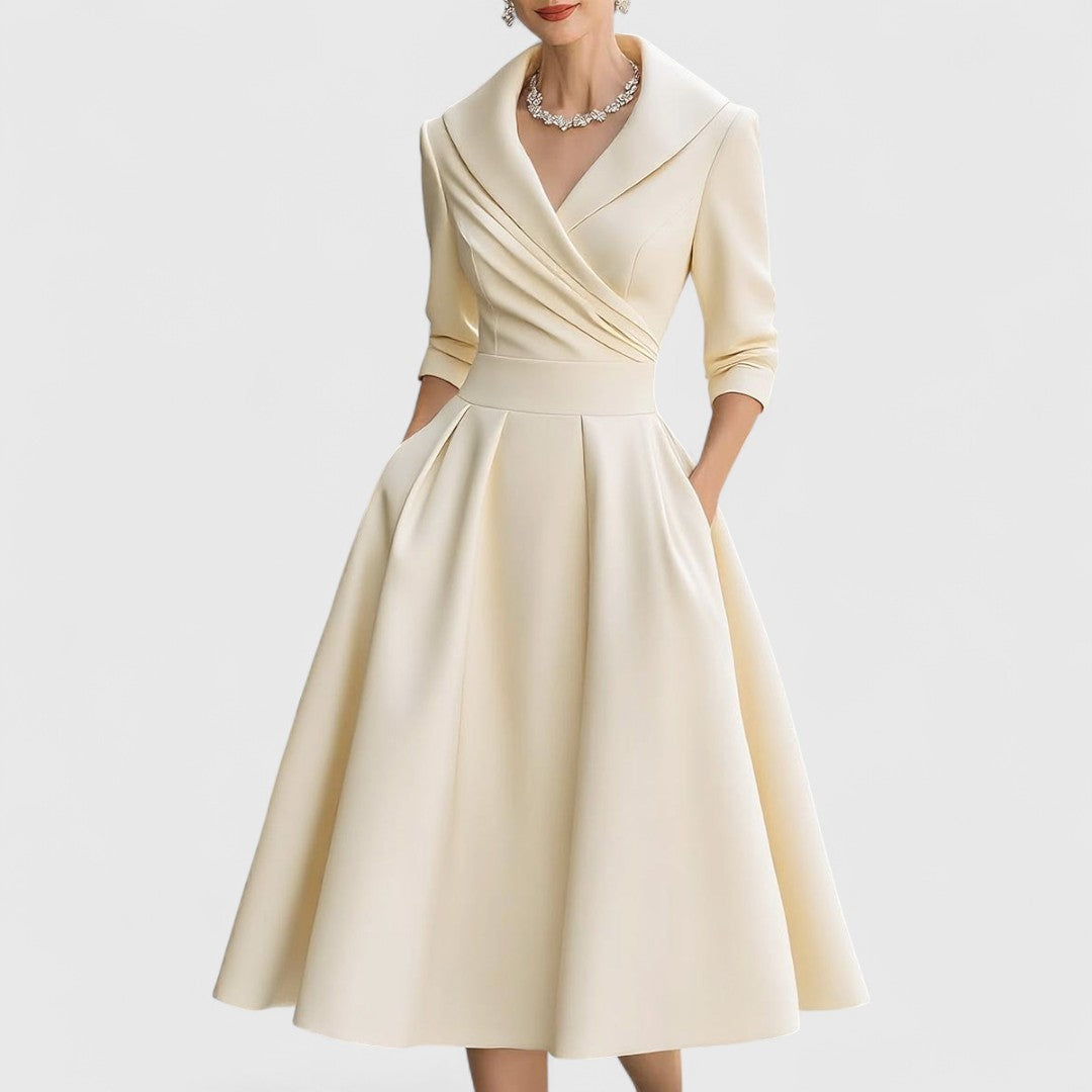 Women's Elegant Midi Dress with Subtle Shimmer