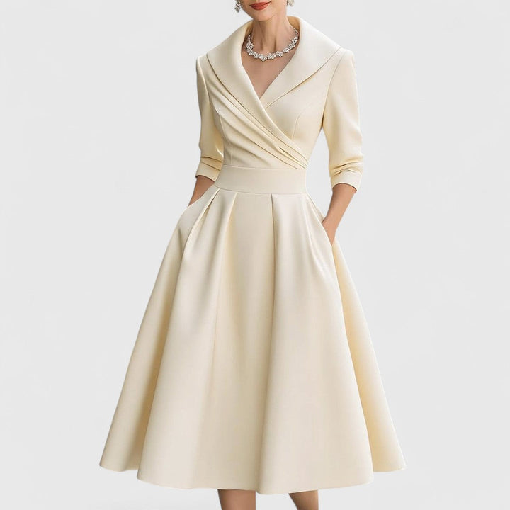 Women's Elegant Midi Dress with Subtle Shimmer