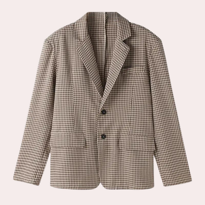 Men's Relaxed Fit Plaid Blazer