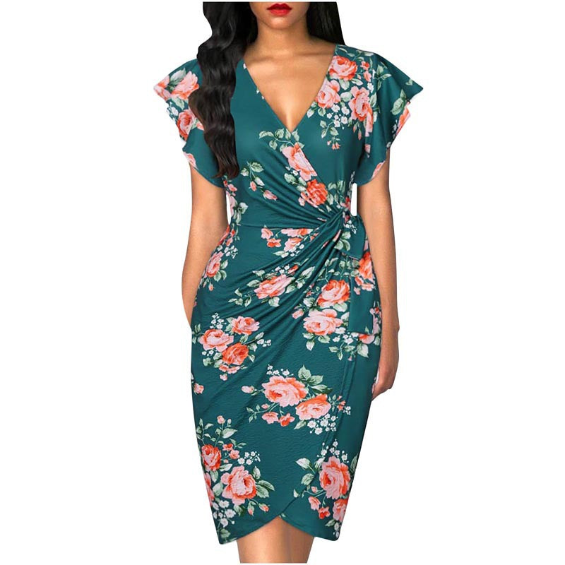 Black Wrap Women's Midi Dress for Homecoming
